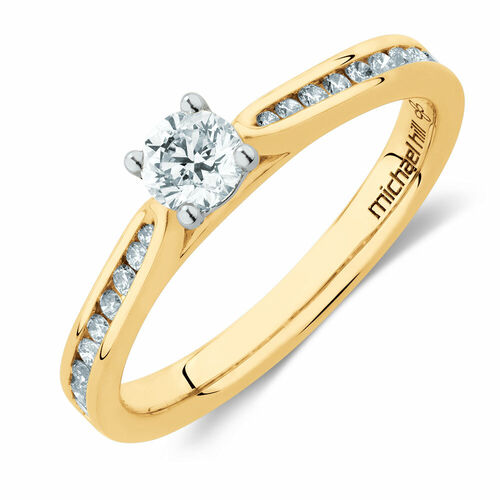 Engagement Ring with 1/2 Carat TW of Diamonds in 14kt Yellow & White Gold