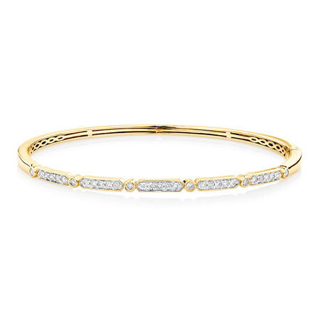 Bangle with 0.50 Carat TW of Diamonds in 10kt Yellow Gold Bangle with 0.50 Carat TW of Diamonds in 10kt Yellow Gold