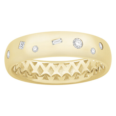 Ring with 0.12 Carat TW of Diamonds in 10ct Yellow Gold Ring with 0.12 Carat TW of Diamonds in 10ct Yellow Gold