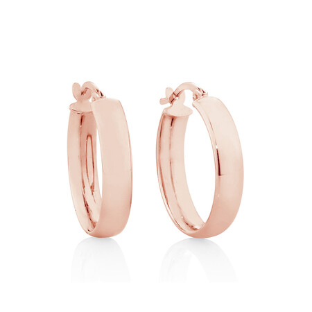 Hoop Earrings in 10ct Rose Gold Hoop Earrings in 10ct Rose Gold