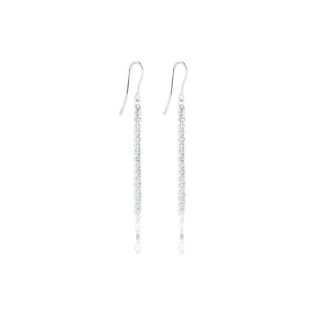 Triple Strand Drop Earrings in Sterling Silver Triple Strand Drop Earrings in Sterling Silver