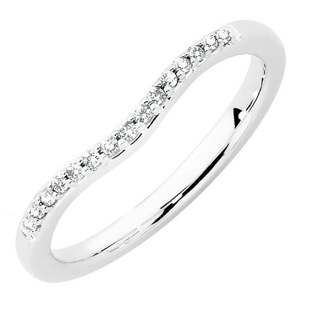 Wedding Band with 0.10 Carat TW of Diamonds in 18kt White Gold