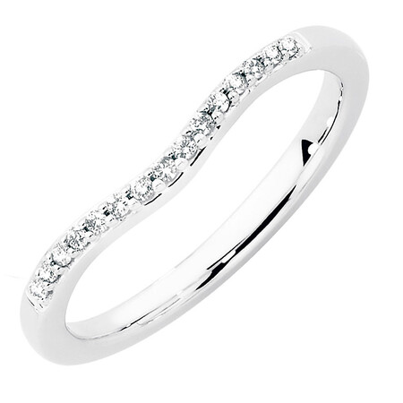 Wedding Band with 0.10 Carat TW of Diamonds in 18kt White Gold Wedding Band with 0.10 Carat TW of Diamonds in 18kt White Gold