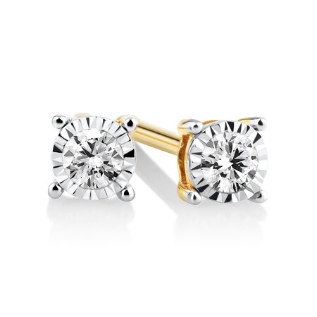 Stud Earrings with 0.10ct TW Diamonds in 10ct Yellow Gold Stud Earrings with 0.10ct TW Diamonds in 10ct Yellow Gold