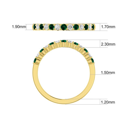 Stacker Ring with Natural Emerald & 0.15 Carat TW of Diamonds in 10ct Yellow Gold Stacker Ring with Natural Emerald & 0.15 Carat TW of Diamonds in 10ct Yellow Gold