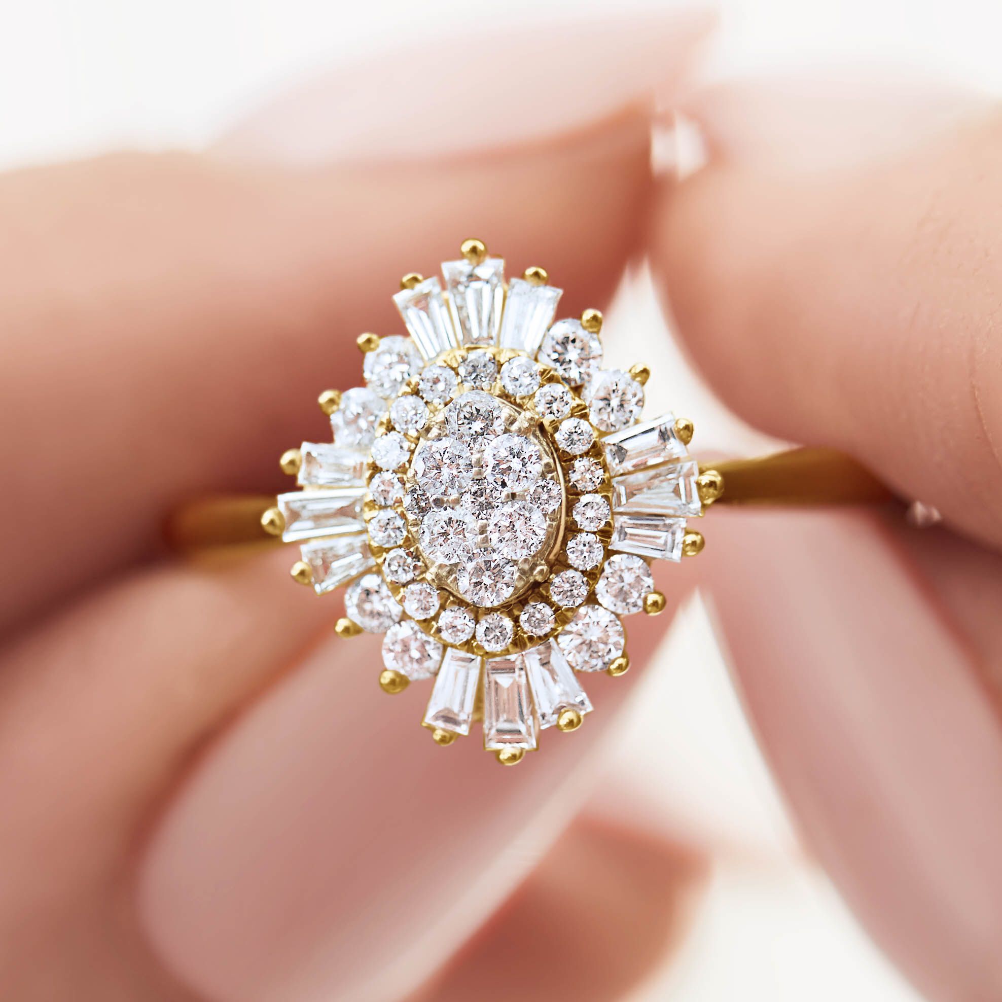 Evermore Engagement Ring with 0.62 Carat TW of Diamonds in 10ct Yellow Gold