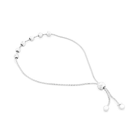 Adjustable Beaded Bolo Bracelet in Sterling Silver Adjustable Beaded Bolo Bracelet in Sterling Silver
