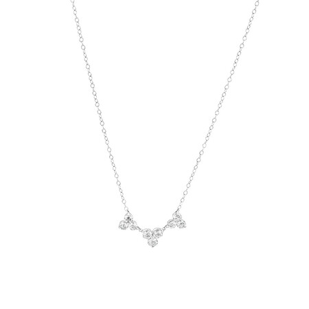 Laboratory-Created 0.75 Carat TW Diamond Necklace in 10ct White Gold Laboratory-Created 0.75 Carat TW Diamond Necklace in 10ct White Gold
