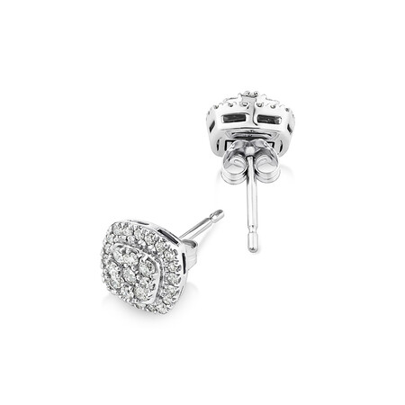 Cluster Stud Earrings with 0.50 Carat TW of Diamonds in 10kt White Gold Cluster Stud Earrings with 0.50 Carat TW of Diamonds in 10kt White Gold