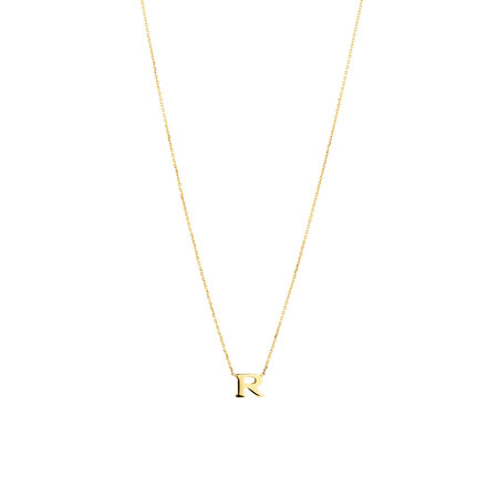 "R" Initial Necklace in 10ct Yellow Gold "R" Initial Necklace in 10ct Yellow Gold
