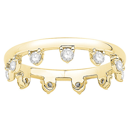 Zipper Ring with 0.37 Carat TW of Diamonds in 10ct Yellow Gold Zipper Ring with 0.37 Carat TW of Diamonds in 10ct Yellow Gold