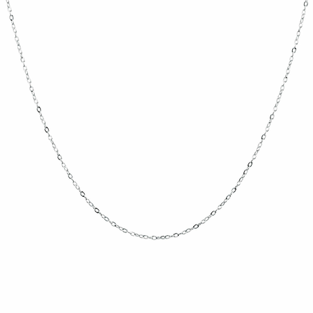 45cm (17") Solid Cable Chain In 10kt White Gold 45cm (17") Solid Cable Chain In 10kt White Gold