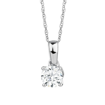 Solitaire Pendant with a 1/2 Carat Diamond in 18ct White Gold Solitaire Pendant with a 1/2 Carat Diamond in 18ct White Gold