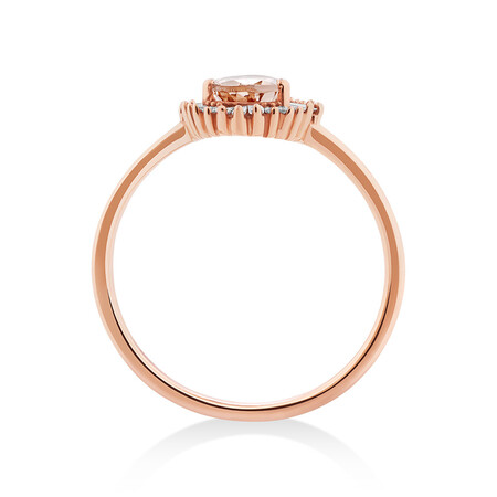 Ring with Morganite & Diamonds in 10kt Rose Gold Ring with Morganite & Diamonds in 10kt Rose Gold