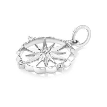 Star Motif Pendant with Diamonds in Sterling Silver Star Motif Pendant with Diamonds in Sterling Silver