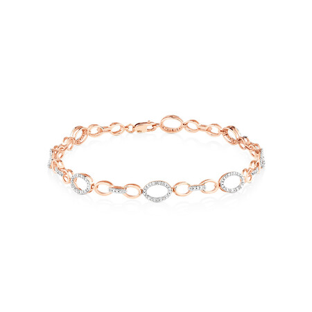 Bracelet with 1/5 Carat TW of Diamonds in 10kt Rose Gold Bracelet with 1/5 Carat TW of Diamonds in 10kt Rose Gold