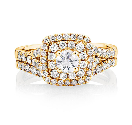 Bridal Set with 1.18 Carat TW of Diamonds in 14kt Yellow Gold Bridal Set with 1.18 Carat TW of Diamonds in 14kt Yellow Gold