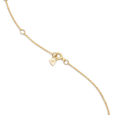 Necklace with Green Tourmaline & 0.14 Carat TW of Diamonds in 10kt Yellow Gold Necklace with Green Tourmaline & 0.14 Carat TW of Diamonds in 10kt Yellow Gold