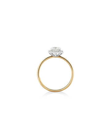 Southern Star Halo Engagement Ring with 0.84 Carat TW of Diamonds in 18kt Yellow & White Gold Southern Star Halo Engagement Ring with 0.84 Carat TW of Diamonds in 18kt Yellow & White Gold