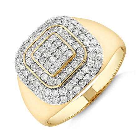Ring with 1 Carat TW of Diamonds in 10ct Yellow Gold Ring with 1 Carat TW of Diamonds in 10ct Yellow Gold
