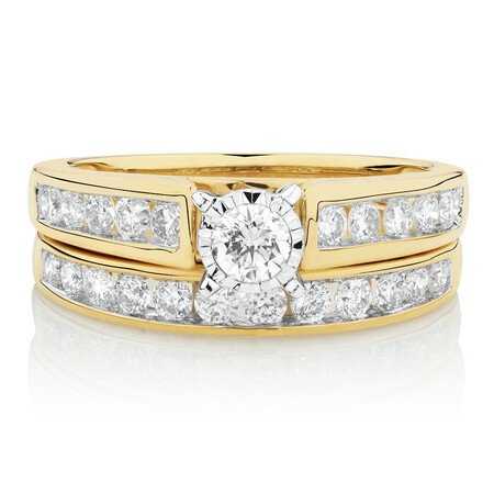 Bridal Set with 1 Carat TW of Diamonds in 14kt Yellow/White Gold Bridal Set with 1 Carat TW of Diamonds in 14kt Yellow/White Gold
