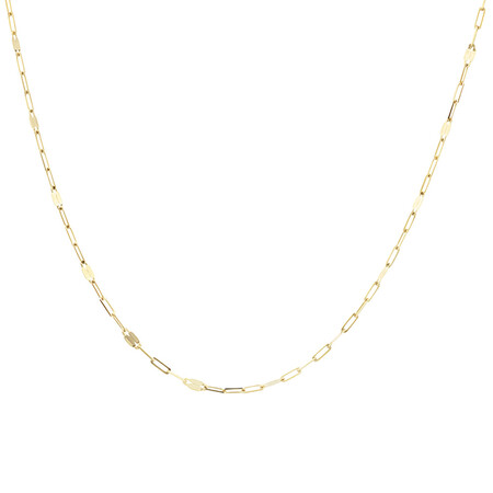60cm Oval Mirror Cable Chain in 10ct Yellow Gold 60cm Oval Mirror Cable Chain in 10ct Yellow Gold