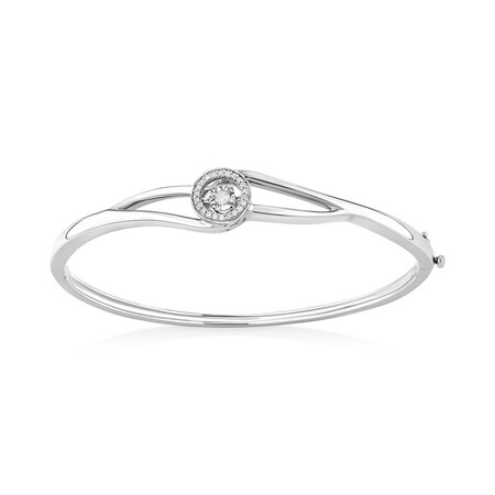 Everlight Bangle with 0.15 Carat TW of Diamonds in Sterling Silver Everlight Bangle with 0.15 Carat TW of Diamonds in Sterling Silver