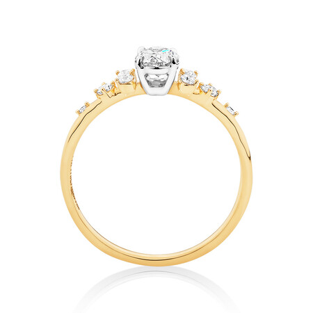Oval Scatter Ring with 0.63 Carat TW of Diamonds in 14kt Yellow & White Gold Oval Scatter Ring with 0.63 Carat TW of Diamonds in 14kt Yellow & White Gold