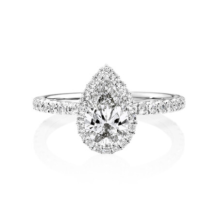 Sir Michael Hill Designer Halo Pear Engagement Ring with 1.36 Carat TW of Diamonds in 18ct White Gold Sir Michael Hill Designer Halo Pear Engagement Ring with 1.36 Carat TW of Diamonds in 18ct White Gold
