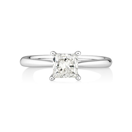 Evermore Certified Solitaire Ring With 1 Carat TW Diamond In 14kt White Gold Evermore Certified Solitaire Ring With 1 Carat TW Diamond In 14kt White Gold