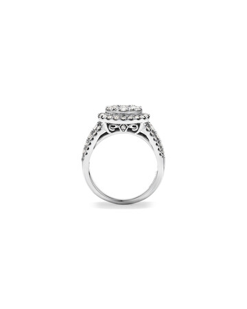 Halo Ring with 2 Carat Of Diamonds in 10ct White Gold Halo Ring with 2 Carat Of Diamonds in 10ct White Gold