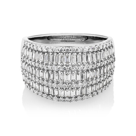 Multi Row Ring with 1.00ct TW of Diamonds in 14ct White Gold Multi Row Ring with 1.00ct TW of Diamonds in 14ct White Gold