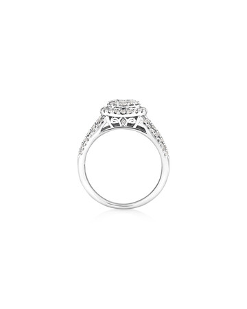 Halo Ring with 1 Carat TW of Diamonds in 10ct White Gold Halo Ring with 1 Carat TW of Diamonds in 10ct White Gold
