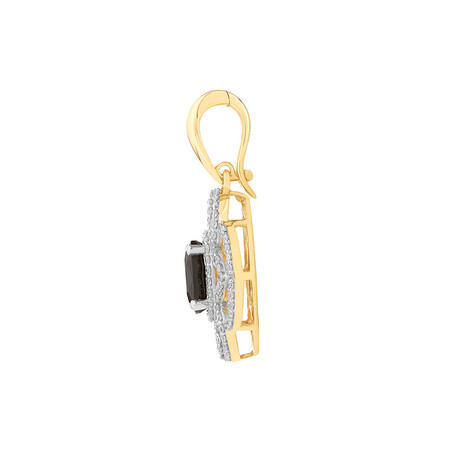 Enhancer Pendant with Sapphire & 0.50 Carat TW of Diamonds in 10kt Yellow Gold/Rhodium Enhancer Pendant with Sapphire & 0.50 Carat TW of Diamonds in 10kt Yellow Gold/Rhodium