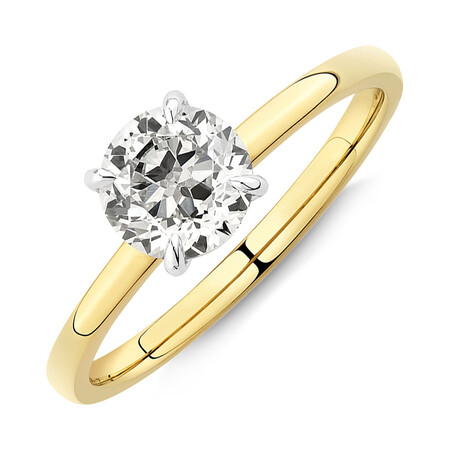 Southern Star Solitaire Engagement Ring with a 1.00 Carat TW Diamond in 18kt Yellow & White Gold