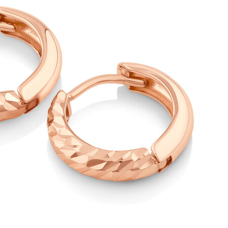 13mm Huggie Earrings in 10kt Rose Gold 13mm Huggie Earrings in 10kt Rose Gold