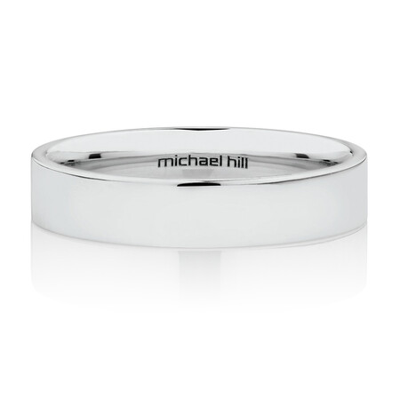 4mm Flat Wedding Band in 10kt White Gold 4mm Flat Wedding Band in 10kt White Gold
