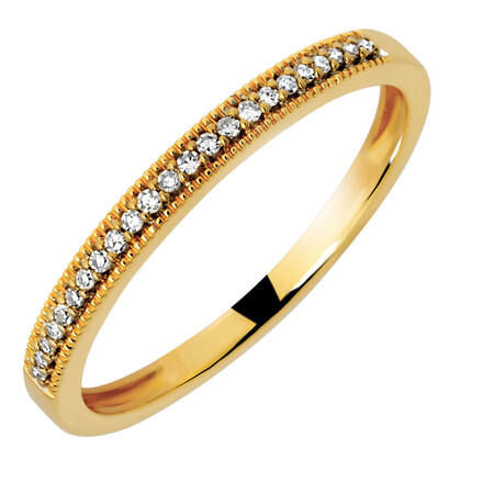Wedding Band with Diamonds in 10kt Yellow Gold Wedding Band with Diamonds in 10kt Yellow Gold