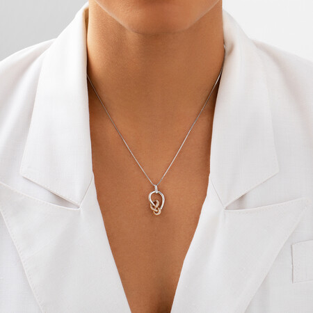 Small Knots Pendant with 0.13 Carat TW of Diamonds in Sterling Silver & 10ct Rose Gold Small Knots Pendant with 0.13 Carat TW of Diamonds in Sterling Silver & 10ct Rose Gold