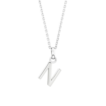 "N" Initial Pendant in Sterling Silver "N" Initial Pendant in Sterling Silver