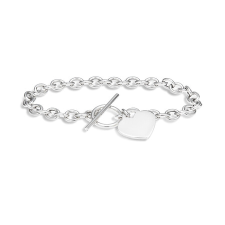 Heart Belcher Bracelet in Sterling Silver Heart Belcher Bracelet in Sterling Silver