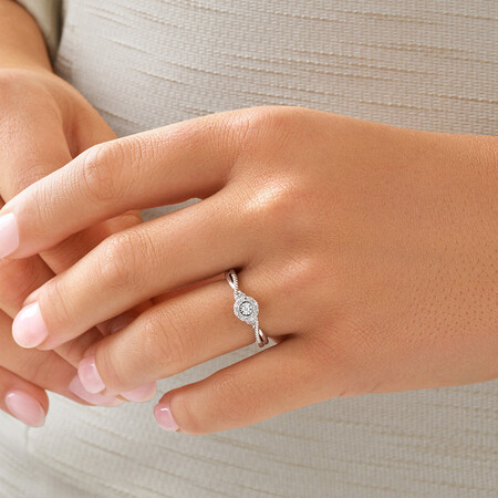 Promise Ring with Diamonds in Sterling Silver Promise Ring with Diamonds in Sterling Silver