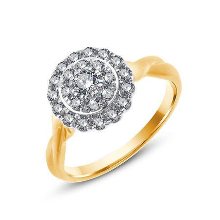 Twist Ring with 0.63 Carat TW of Diamonds in 10ct Yellow & White Gold Twist Ring with 0.63 Carat TW of Diamonds in 10ct Yellow & White Gold