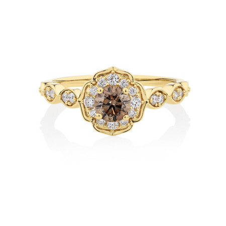 Evermore Engagement Ring with 0.75 Carat TW of Brown & White Diamonds in 14ct Yellow Gold Evermore Engagement Ring with 0.75 Carat TW of Brown & White Diamonds in 14ct Yellow Gold