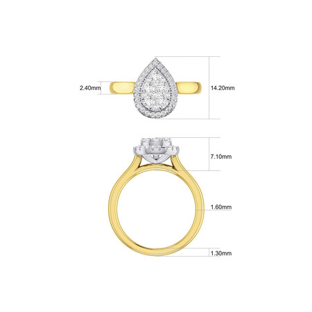 Engagement Ring with 3/4 Carat TW of Diamonds in 10ct Yellow & White Gold Engagement Ring with 3/4 Carat TW of Diamonds in 10ct Yellow & White Gold
