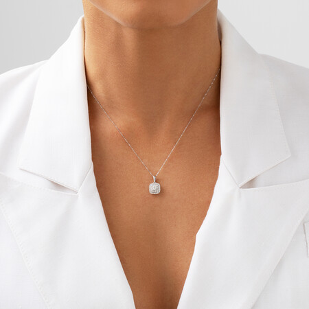 Pendant with 0.304 Carat TW of Diamonds in 10ct White Gold Pendant with 0.304 Carat TW of Diamonds in 10ct White Gold