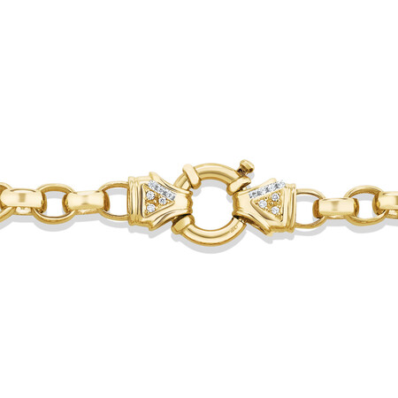 19cm (7.5") 7mm-7.5mm Width Diamond Set Belcher Bracelet in 10kt Yellow Gold 19cm (7.5") 7mm-7.5mm Width Diamond Set Belcher Bracelet in 10kt Yellow Gold