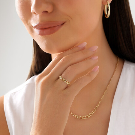 Link Ring in 10kt Yellow Gold Link Ring in 10kt Yellow Gold