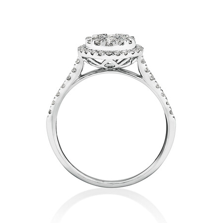 Cluster Halo Engagement Ring with 0.75 Carat TW of Diamonds in 10ct White Gold Cluster Halo Engagement Ring with 0.75 Carat TW of Diamonds in 10ct White Gold