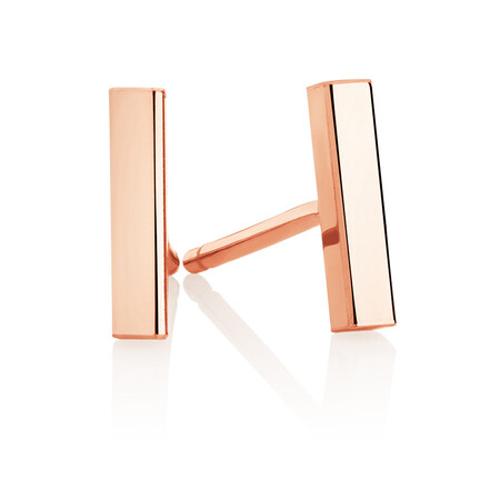 Bar Stud Earrings in 10ct Rose Gold Bar Stud Earrings in 10ct Rose Gold